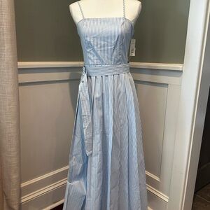 a new day Blue and White Striped Belted Maxi Dress